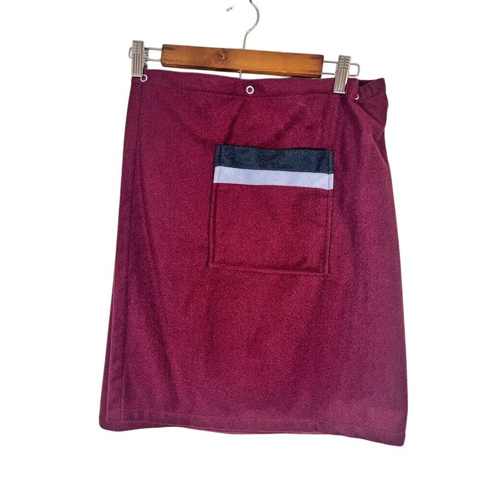 Retro Mini Skirt S Red Wrap Preppy Old Money Classic Chic Mod Active Sporty 70s